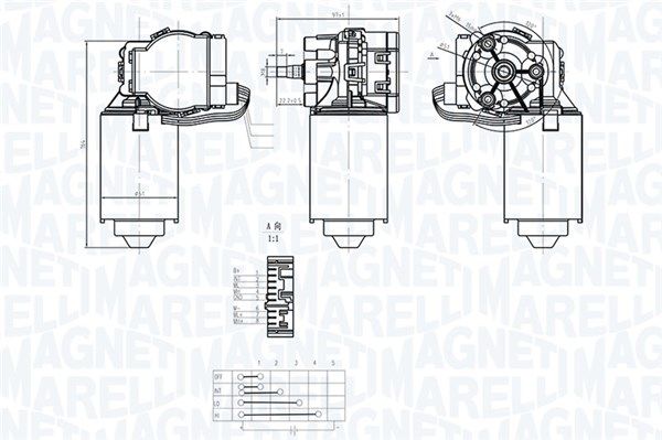 MAGNETI MARELLI Двигатель стеклоочистителя 064373400010